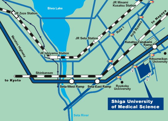 Access map to Shiga Universtiy of Medical Science